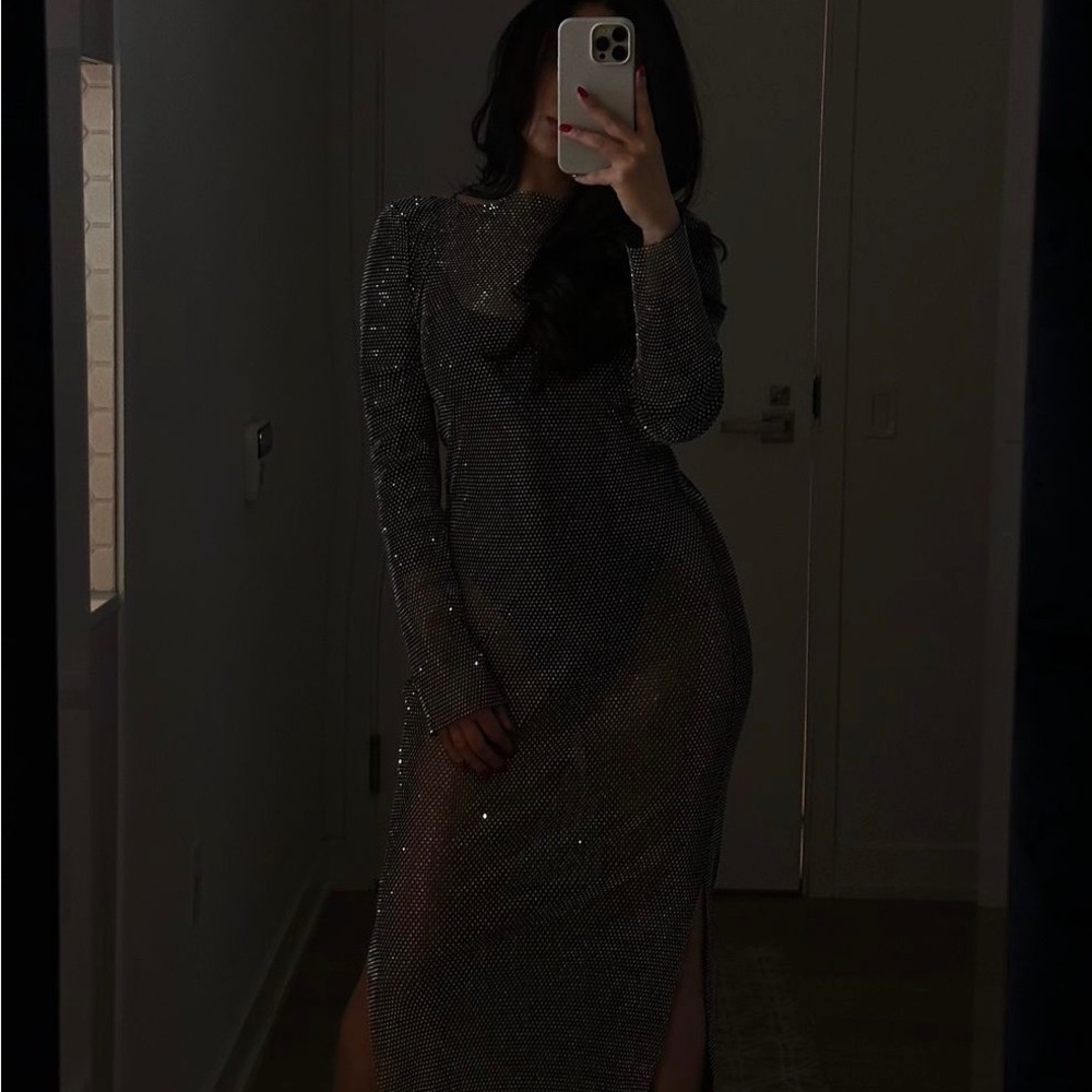 Elegant Silver Sequin Dress